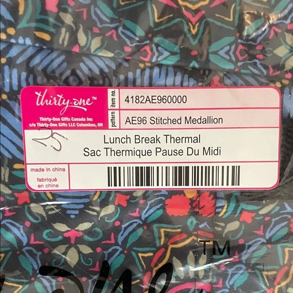 Thirty-One Stitched Medallion Lunch Break Thermal - Picture 2 of 3